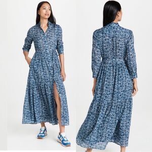 Birds of Paradis by Travata Indigo Floral Mamie Maxie Dress